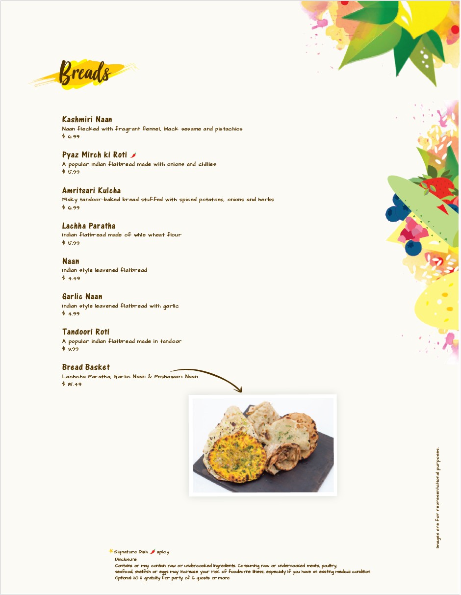 Menu page 9